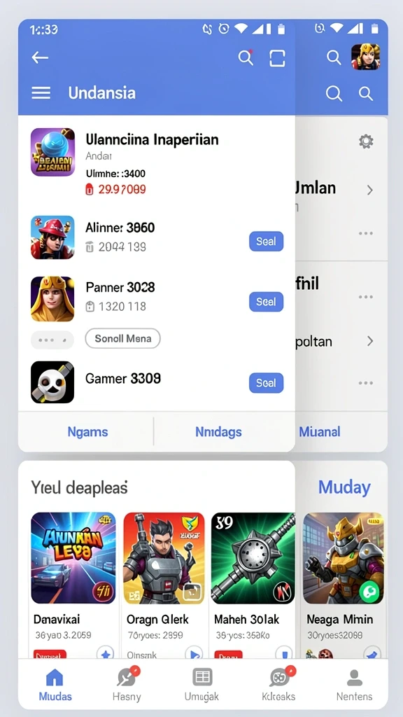 Fitur permainan yang beragam dan mudah diakses.
