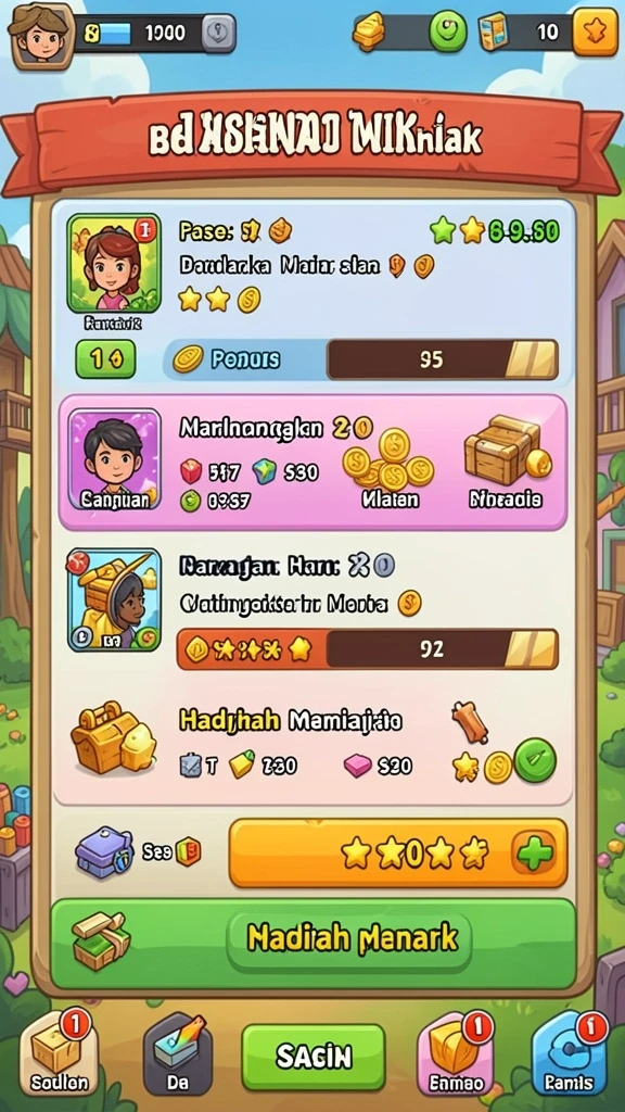 Sistem reward yang memotivasi pemain.