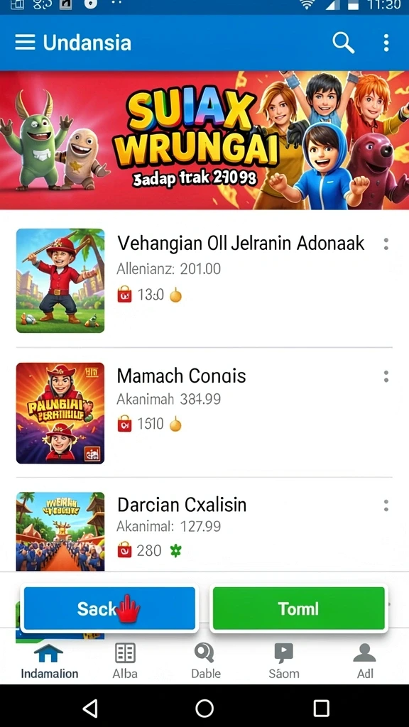 Tampilan menu utama yang menarik dan mudah digunakan.