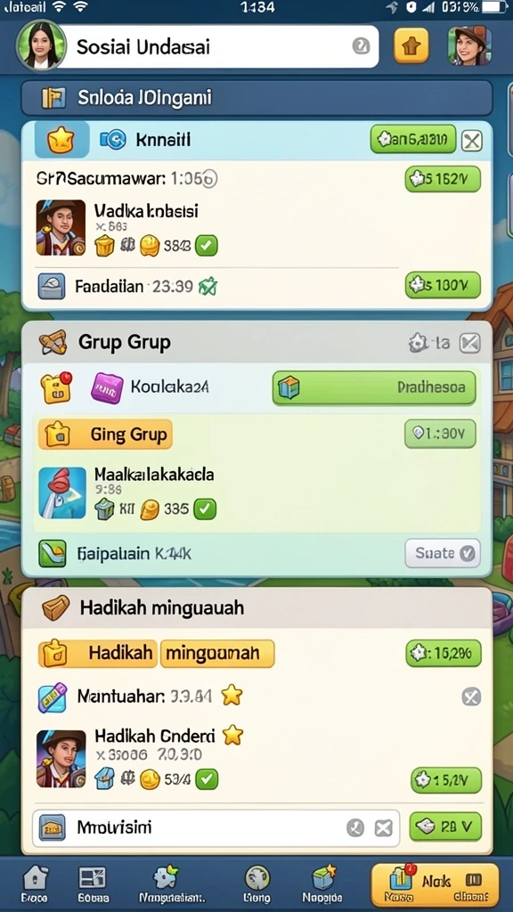 Hadiah menarik menanti setiap pencapaian dalam game.