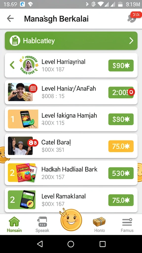 Papan peringkat menunjukkan posisi pemain terbaik dan hadiah menarik.