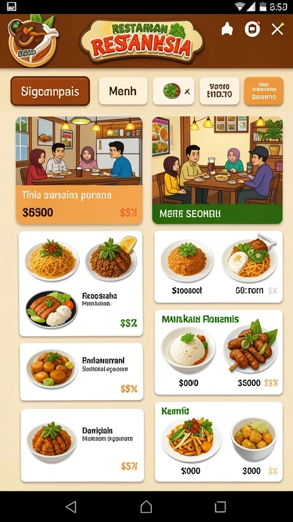 Tampilan antarmuka yang menarik dan modern.