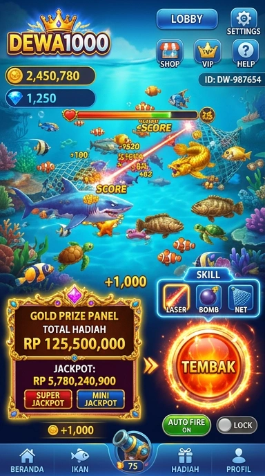 dewa1000 — layar beranda